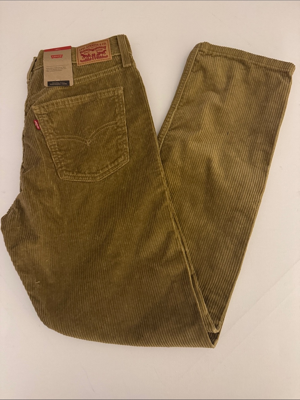 Levis Corduroy Pants Womens 29 30 Original Style Tan